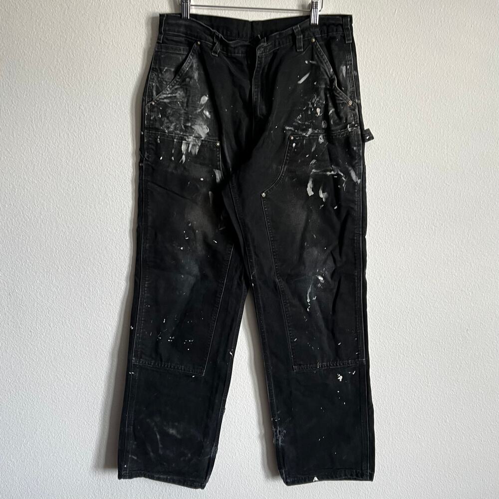 Carhartt B136 BLK black double knee work wear carpenter pants